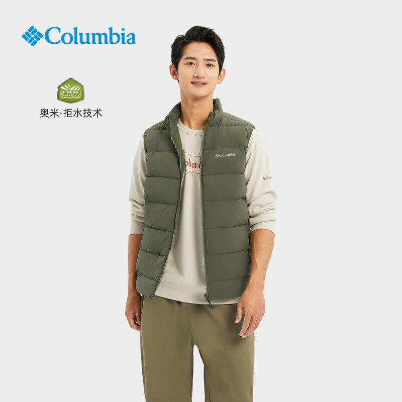 Columbia双面穿拒水保暖羽绒背心