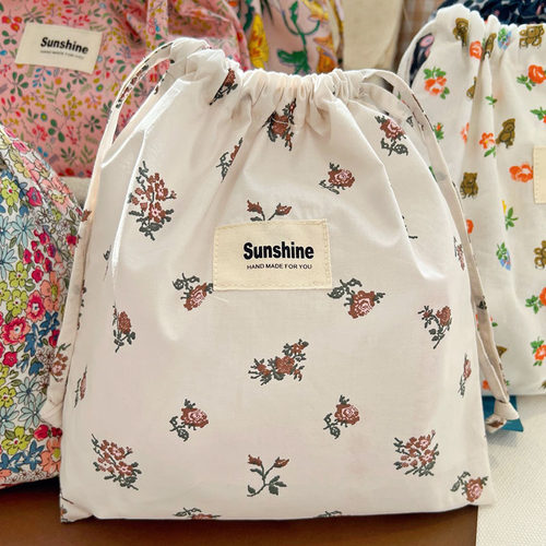 自制韩国小碎花收纳袋