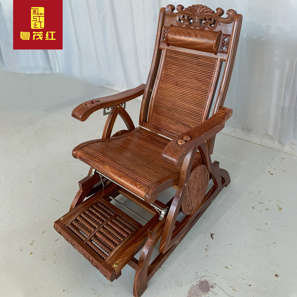 红木家具摇椅躺椅阳台家用休闲大人午睡懒人午休老人折叠逍遥椅子