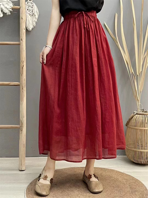 半裙A字裙文艺A型双层半身裙