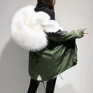 清仓派克服女年新款爆款貂可拆卸内胆皮毛一体女中长款仿皮草外套