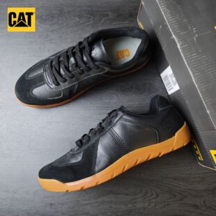 CAT卡特系带德训鞋黑色运动休闲鞋翻毛皮P725659