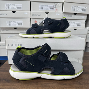 GEOX男士休闲牛皮魔术贴休闲凉鞋U926WB C4064