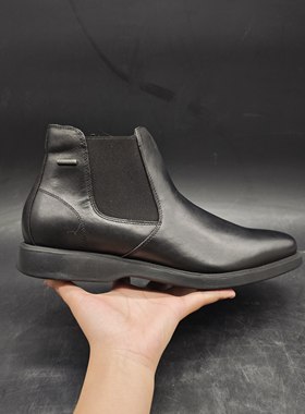 43码 GEOX健乐士专柜撤柜男女同款黑色切尔西靴 U64N1B C9999