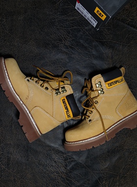 CAT卡特经典大黄靴水晶底高帮工装鞋马丁靴P730109女款部分微瑕