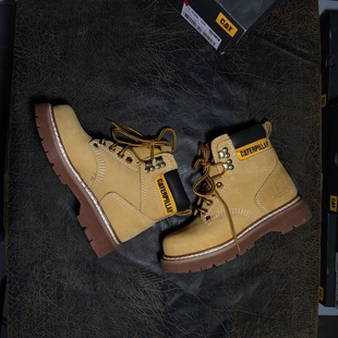 CAT卡特经典大黄靴水晶底高帮工装鞋马丁靴P730109女款部分微瑕