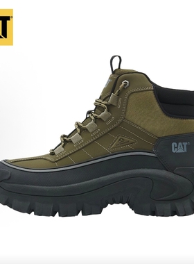 44码CAT卡特专柜男款头层牛皮防圆头系带及踝 户外靴p111622
