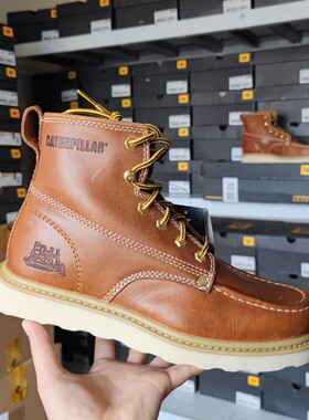 40/41/42码 CAT/卡特头层牛皮工装靴男P721411国内代购 部分微瑕