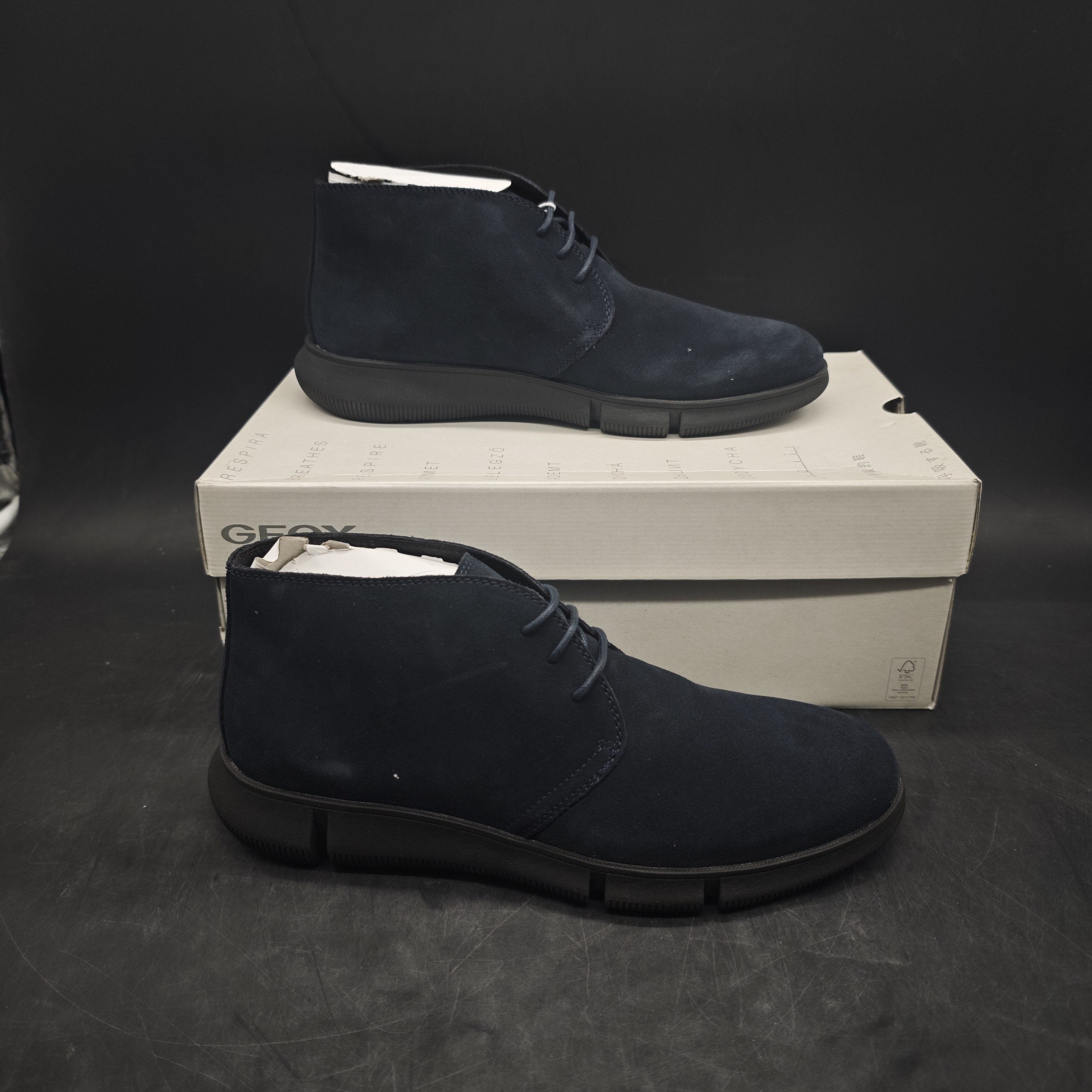 GEOX健乐士专柜撤柜男士牛剖层革鞋 U36B6A C4002