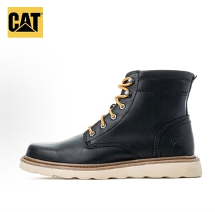 专柜同款 靴复古 p721957微瑕 男工装 CAT卡特头层牛皮黑色系带经典
