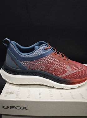 42 44码 专柜撤柜25年新品GEOX健乐士男士网面休闲鞋U45GQC C6B4B