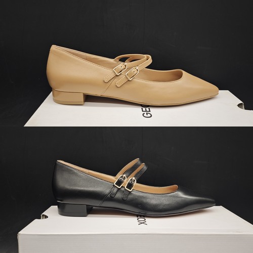 专柜撤柜25年新品GEOX健乐士女鞋尖头搭扣羊皮D55YUC C9999/C5000