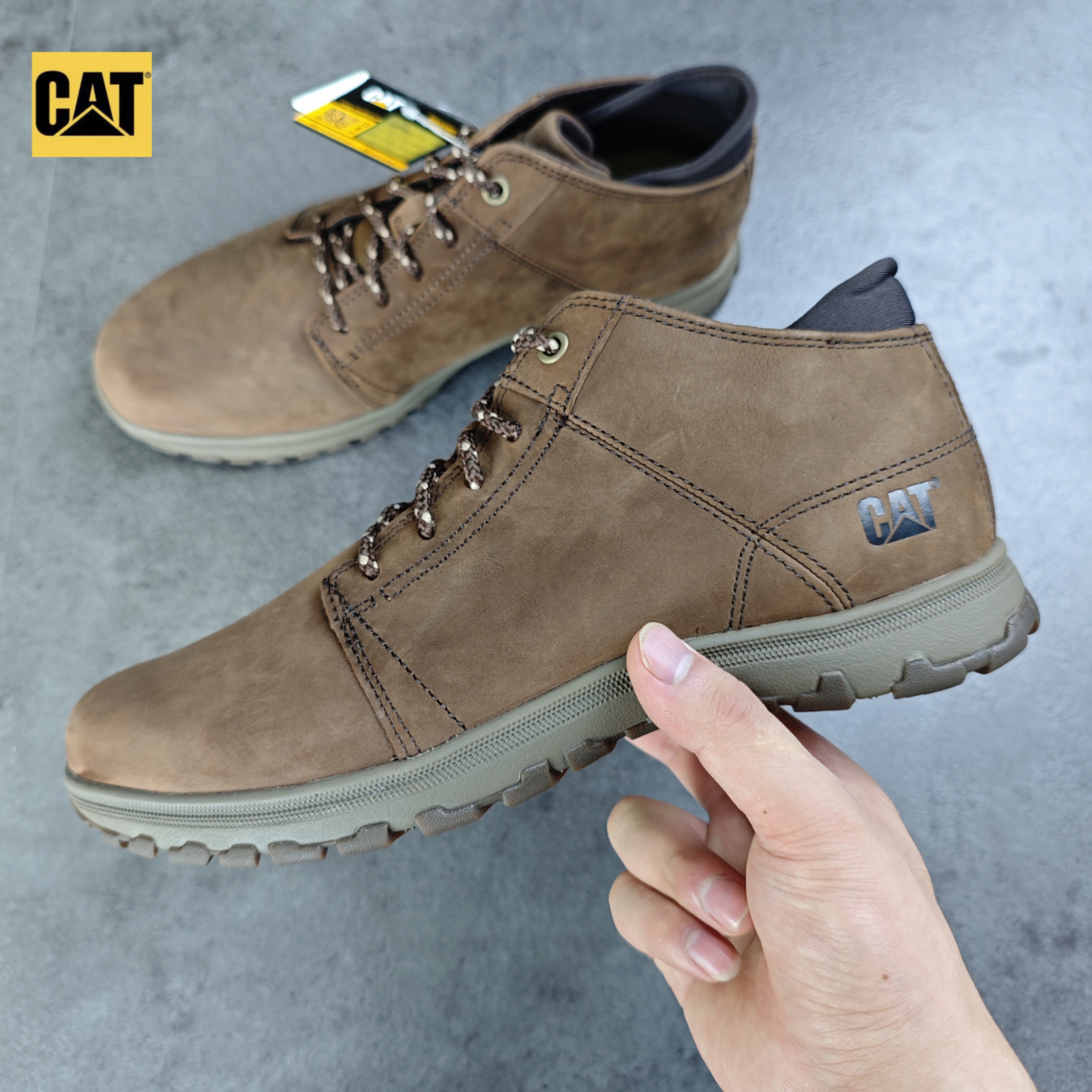 42码 CAT休闲舒适耐磨防滑工装马丁及踝户外靴男款P719941无原盒