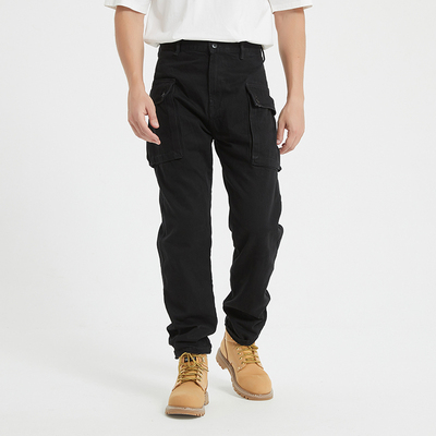 美式经典复古重磅黑色牛仔裤男丹宁阿美咔叽休闲长裤纯棉裤子军裤