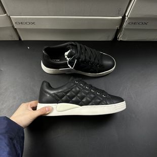 C9999 女D3624B GEOX健乐士撤柜女鞋 黑色牛皮低帮休闲板鞋