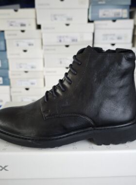 GEOX 男士牛皮革系带短靴 U36DRA C9999