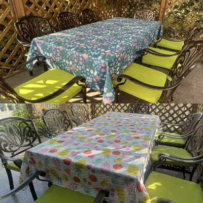 出口欧美-Huntington 全涤防水防污多色印花桌布台布长方形圆形