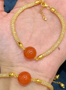 925纯银波光粼粼闪光钱袋子手链女小众轻奢时髦简约细闪单链手饰