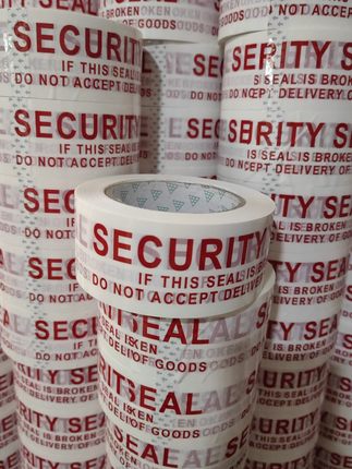 英文胶带7.2cm出口专用胶带SECURITY SEAL5cm宽100米英语警示胶带