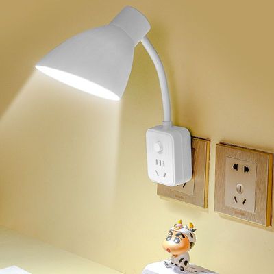 白色台灯螺纹万向旋转360E27螺口