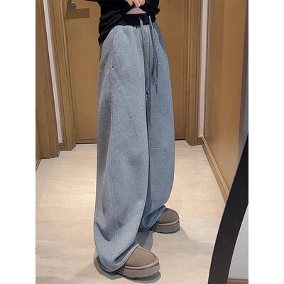 欧货松紧腰抽绳阔腿裤女2