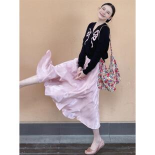 法式慵懒松弛感穿搭大方得体绝美连衣裙子2025早秋季小香风套装女