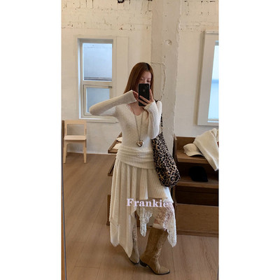 红人馆针织连衣裙女2026