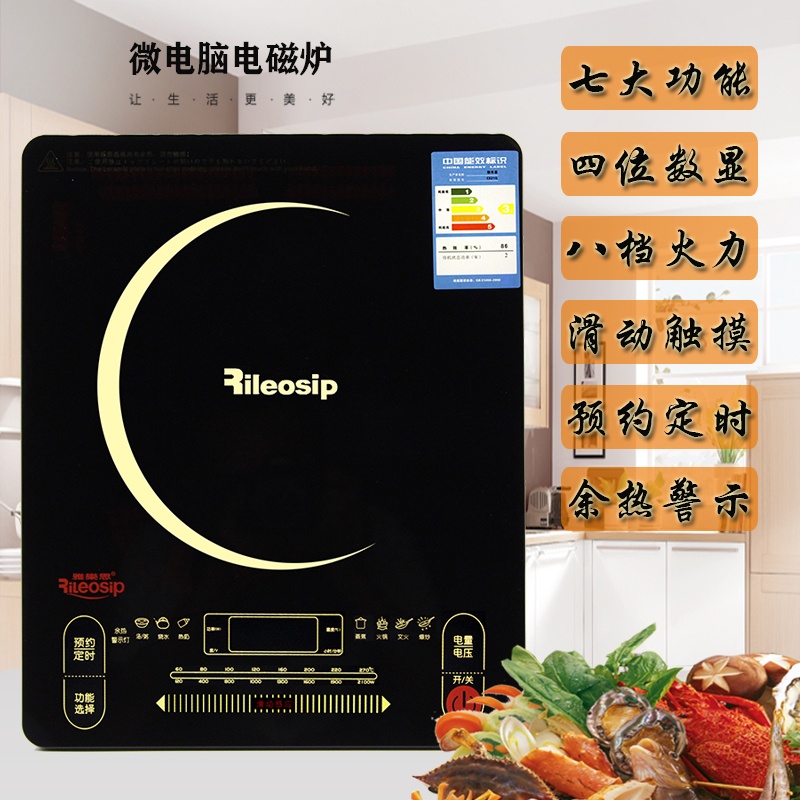 Rileosip雅乐思微电脑电磁炉CE21Q（送汤锅）滑动触摸控制大面板