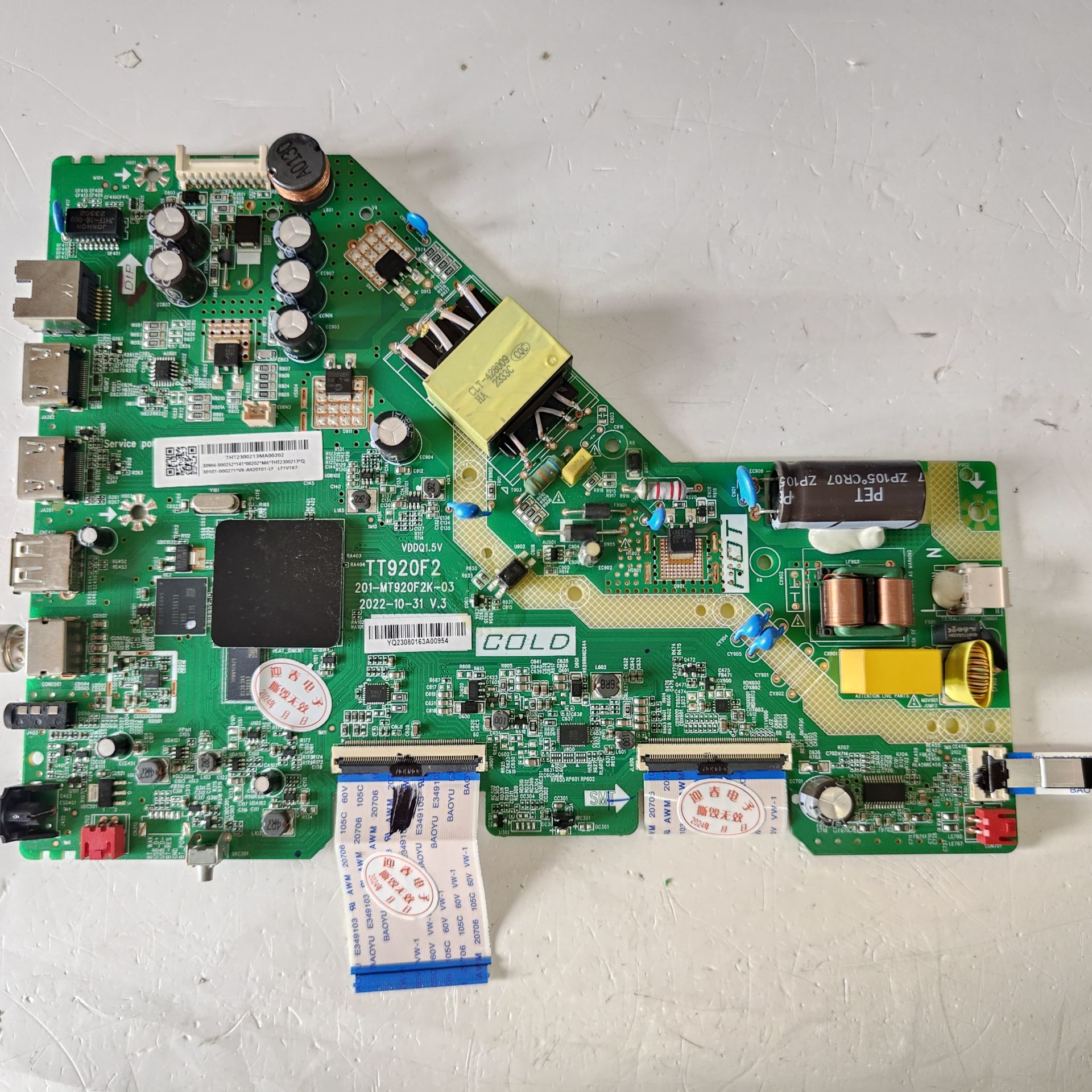 原装TCL43V6E主板 TT920F2 201-MT920F2K-03屏HE430WLEDM-JH1SH