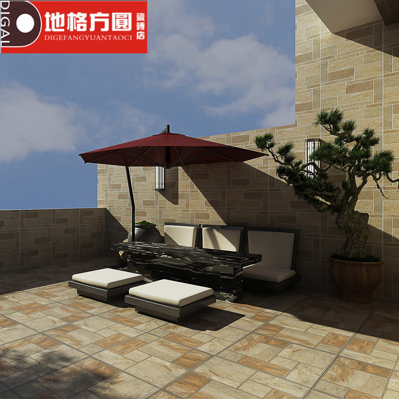 庭院子露台户外地板砖防滑防冻阳台别墅墙砖室外车库抗压花园瓷砖