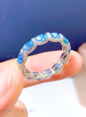 s925纯银戒指空托整圈镶钳指圈号