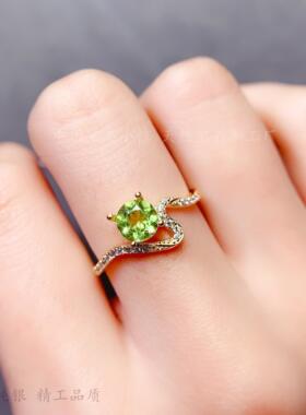 女s925纯银浪漫弯曲女戒圆6*6