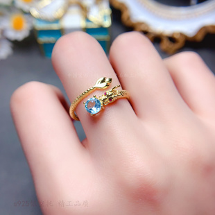 正圆形5*5mm戒指空托 龙年生肖款戒托 吉祥龙戒 s925纯银龙行龖龖