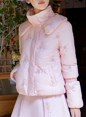 ATAR国风绣花羽绒服2025冬季新款精美刺绣设计感小众保暖羽绒外套