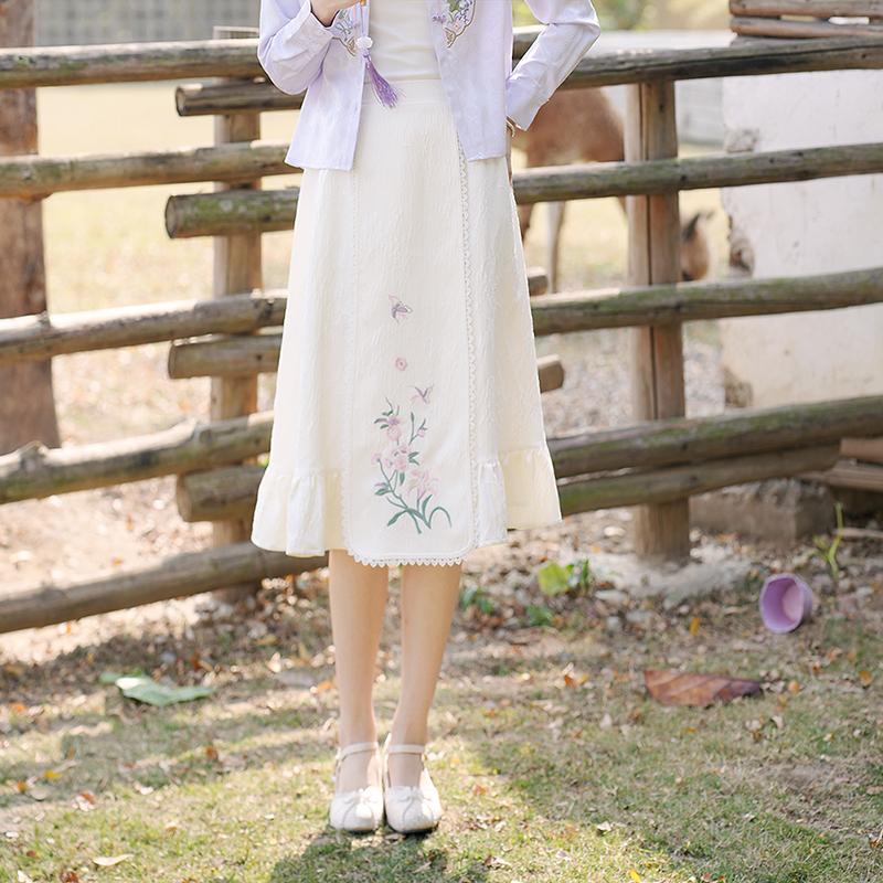 ATAR新中式刺绣半身裙2025夏装