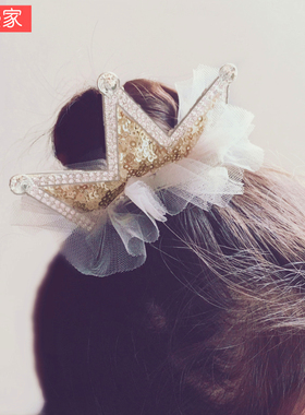 小熙家韩国公主皇冠发夹儿童发饰女孩头饰大发卡顶夹女童宝宝生日