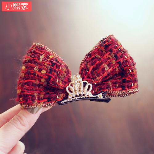 公主新年圣诞小香风蝴蝶结发夹