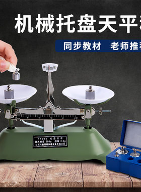 托盘天平称含砝码初中物理质量与密度教具学生架盘称机械天平秤