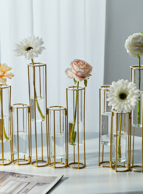 试管透明玻璃花瓶摆件家居餐桌电视柜插花装饰手工制作水养玻璃瓶