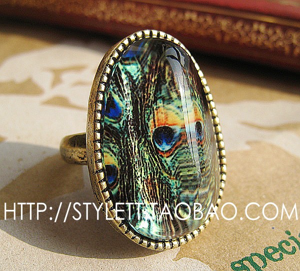 孔雀不规则宝石复古女戒指指环