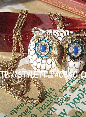 欧美饰品白色镶钻长款毛衣链