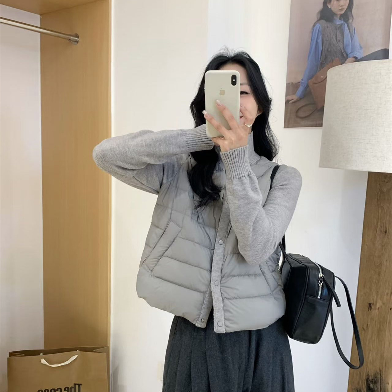 韩国原版90白鸭绒短款羽绒服