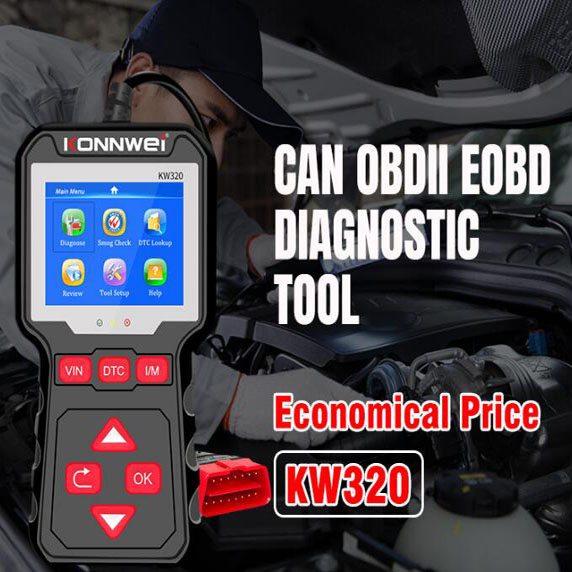 外贸版KONNWEI KW320汽车读码器读码卡诊断器修理工具ELM327