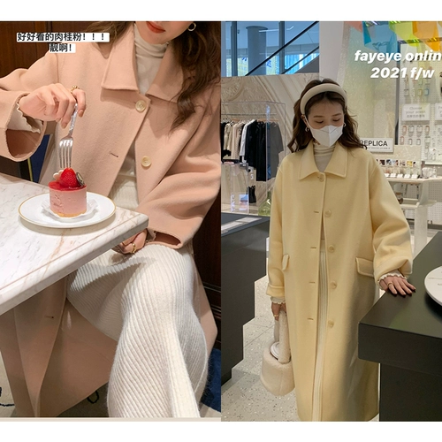 Шерстяное двусторонное зимнее атмосферное шерстяное пальто, изысканный стиль