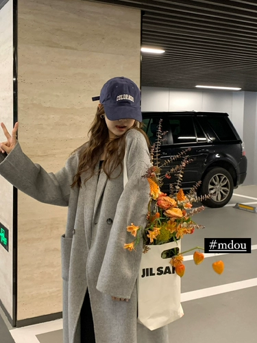 Шерстяное двусторонное шерстяное пальто, в корейском стиле