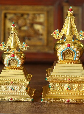 菩提塔佛堂合金供奉摆件舍利塔