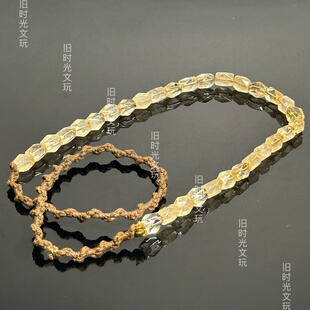 尼泊尔老白水晶八棱珠项链复古白水晶巴西水晶 DIY饰品佩珠散珠