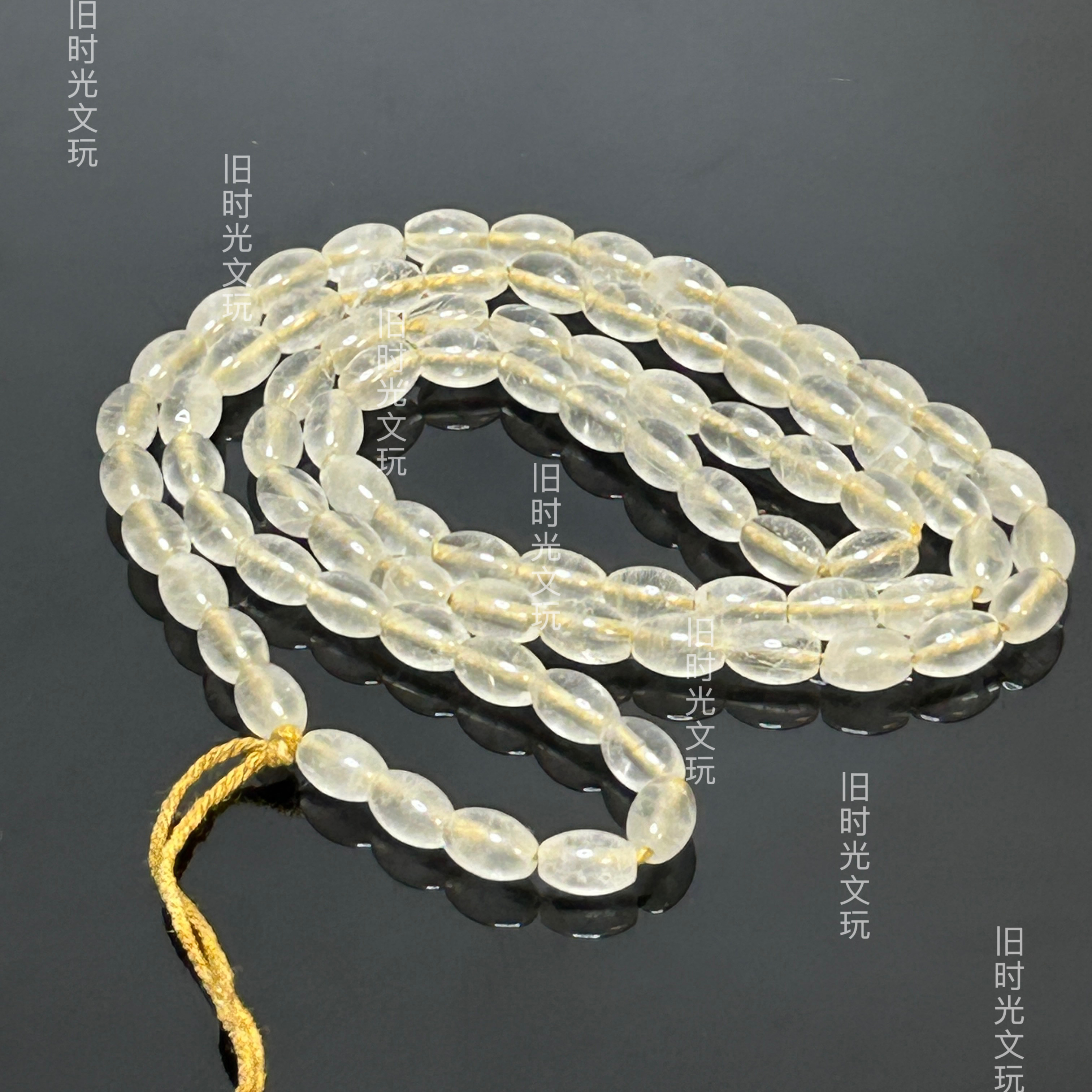 古玩收藏尼泊尔米珠水晶项链毛衣链白水晶米珠配珠链子串珠配饰