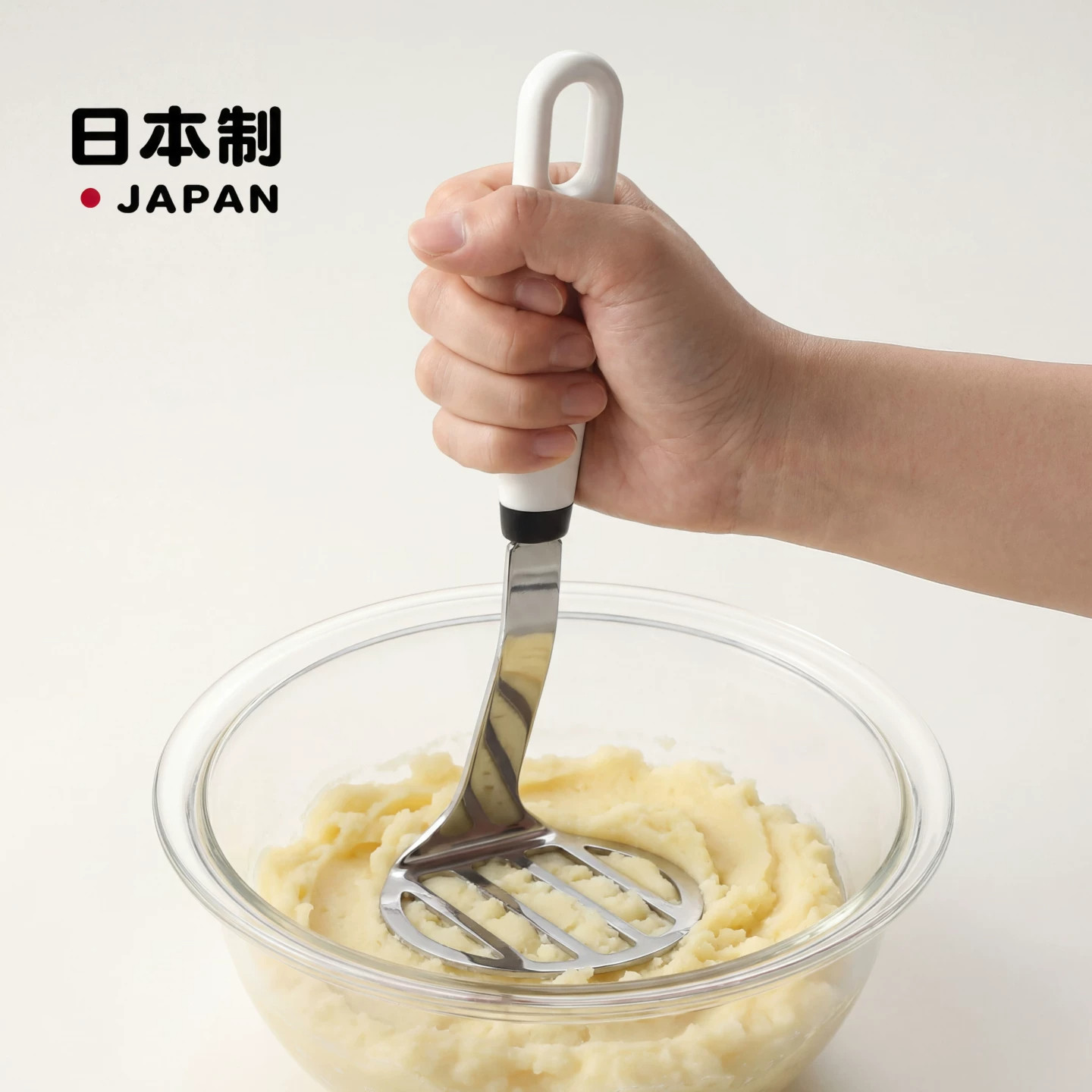 日本进口不锈钢捣泥器辅食压泥器薯泥土豆泥按压器果泥研磨捣碎器