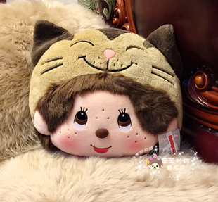 雅各布猫 抱枕 杰克猫 Monchhichi 萌趣趣 蒙奇奇 靠垫 日本正版